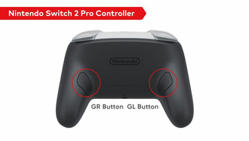 De Nintendo Switch 2 Pro Controller heeft aanpasbare knoppen aan de achterkant. (Afbeeldingsbron: Nintendo)