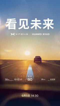 Volgens een recente verklaring op Weibo werken Huawei en XPeng samen aan een nieuwe augmented-reality HUD (Bron: Weibo).
