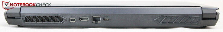 achterzijde: Mini Displayport, HDMI, LAN, USB-C met Displayport