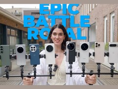 Afgebeeld zijn de geteste telefoons, met uitzondering van Samsung Galaxy S25 Ultra (bron: Versus; bewerkt screenshot)