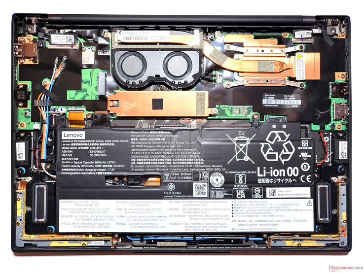 Uitzicht op het binnenwerk: Lenovo ThinkPad X1 Carbon Gen 10