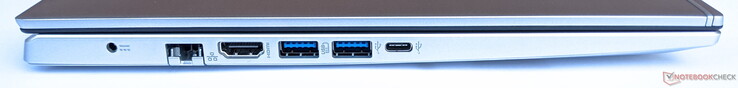 Links: voeding in, GigabitLAN, 2x USB 3.1 Gen1 Tyep-A, 1x USB 3.1 Gen1 Type-C