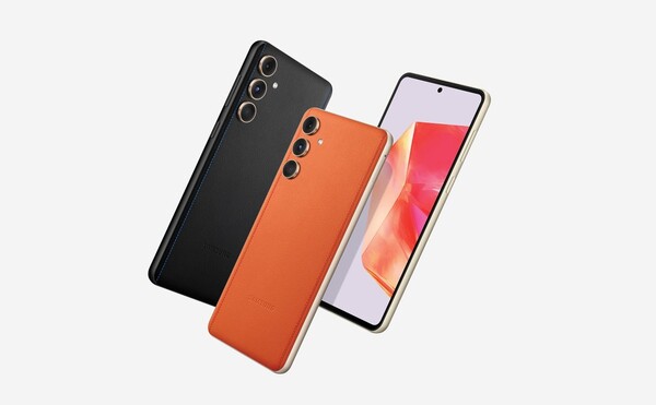 De Galaxy C55 heeft een lederen afwerking op de achterkant en is exclusief voor China. (Afbeeldingsbron: Samsung)