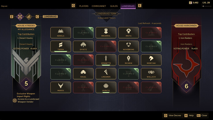 "De activiteiten die de Landsraad van je vraagt om te doen, zullen gevarieerder worden naarmate we de wereld verder uitwerken met meer content en activiteiten." - Joel Bylos (Afbeelding Bron : Steam)