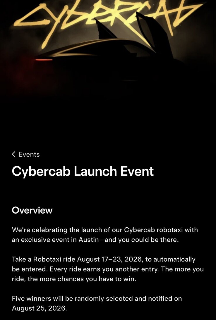Teaser voor het lanceringsevenement van Cybercab