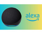 Een promotionele afbeelding voor Amazon Echo met een diep gradiënt achtergrond en een logo van Alexa AI assistent. (Afbeelding Bron: Amazon)