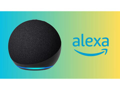 Een promotionele afbeelding voor Amazon Echo met een diep gradiënt achtergrond en een logo van Alexa AI assistent. (Afbeelding Bron: Amazon)
