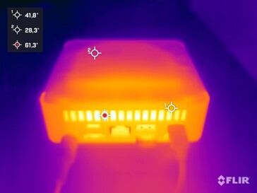 Intel NUC 13 Desk Edition Kit vs. stresstest (achterkant)