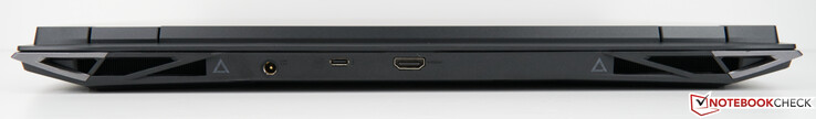 Achterkant: voedingsaansluiting, USB-C (Thunderbolt 4), HDMI 2.1