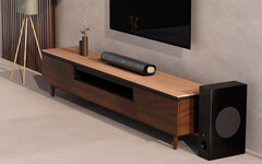 Creative onthult de Stage Pro, een soundbar uitgerust met een externe subwoofer. (Afbeeldingsbron: Creative Technology)