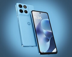 De Moto G17 is verkrijgbaar in drie kleuren, waaronder lichtblauw.