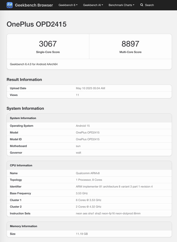 (Afbeeldingsbron: Geekbench)