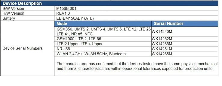 De batterij van de Galaxy M15 5G...(Bron: FCC)