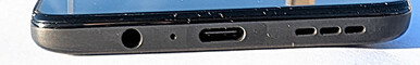Onderkant: 3.5mm audiopoort, microfoon, USB-C poort, luidspreker