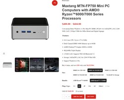 Maxtang MTN-FP750 configuraties (bron: Maxtang)