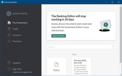 nog 30 dagen tot de ondergang van de Grammarly Desktop Editor (Bron: Own) 