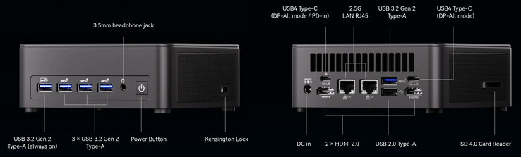 De externe poorten op de Geekom IT13 Max (Bron: Geekom)