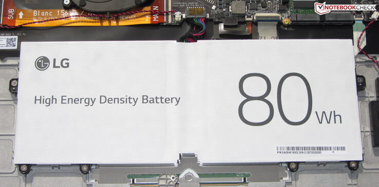 De batterij van 80 Wh biedt een uitstekende batterijlevensduur.
