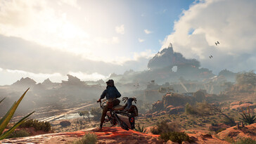 Een afbeelding van een landschap in Star Wars Outlaws.