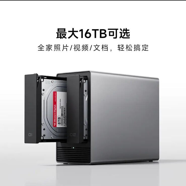 De Xiaomi Smart Storage met 2 schijven van 8 TB