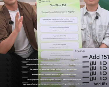 Een screenshot van de live onthulling van de OnePlus 15T (machine vertaald)