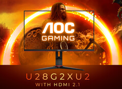 De AOC Gaming U28G2XU2 heeft een 28-inch paneel met een verversingssnelheid van 144 Hz. (Afbeelding bron: AOC)