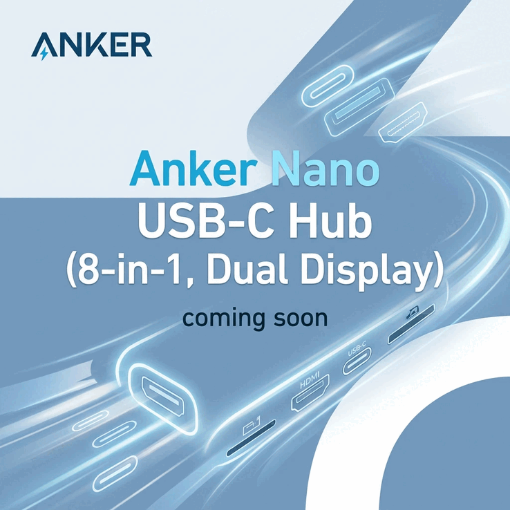 Een teaserafbeelding voor de Anker Nano USB-C Hub (8-in-1, dubbel scherm)
