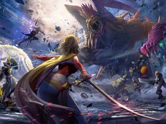 Dissidia Duellum Final Fantasy-sleutelafbeelding met meerdere Final Fantasy-karakters.