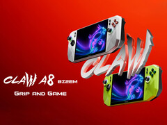 MSI biedt de Claw A8 aan in twee lanceringskleuren, beide met 24 GB RAM en een Ryzen Z2 Extreme APU. (Afbeeldingsbron: MSI)