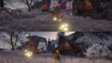 Een afbeelding waarop een gesplitst scherm te zien is in Outward Definitive Edition.
