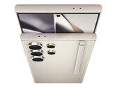 De Samsung Galaxy S24 Ultra in een uitgelekte promoafbeelding. (Afbeelding: @sondesix, bewerkt)