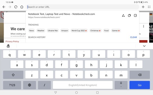 Toetsenbord liggende modus
