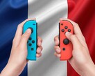 Switch Joy-Con controllers getoond met Franse vlag