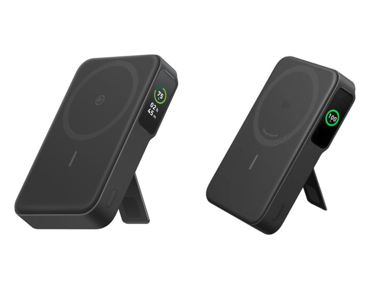 De nieuwe (links) en oude (rechts) versies van de Anker MagGo Power Bank (10K)