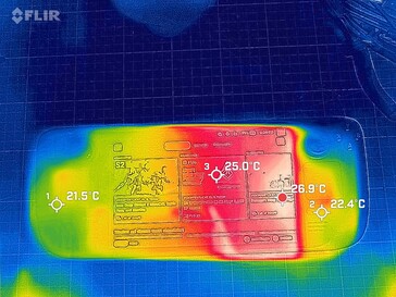 Steam Deck OLED in ruststand - voorkant