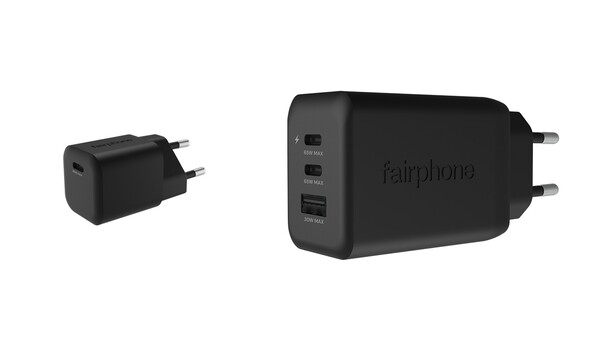 De Fairphone USB-C laders zijn verkrijgbaar in varianten met één poort en drie poorten. (Afbeeldingsbron: Fairphone)