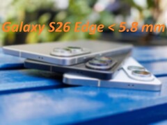 De Galaxy S26 Edge is naar verluidt 5% dunner dan de Galaxy S25 Edge die hier is afgebeeld. (Afbeelding bron: Notebookcheck, bewerkt)