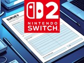 Switch 2-logo wordt getoond boven mockup van Nintendo-enquête (Afbeeldingsbron: Nintendo of America met bewerkingen)