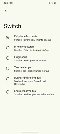 Instellingen schakelaar