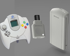 Een mockup van de draadloze Dreamcast-controllerdongle van 8BitMods