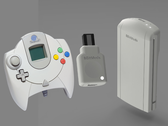 Een mockup van de draadloze Dreamcast-controllerdongle van 8BitMods