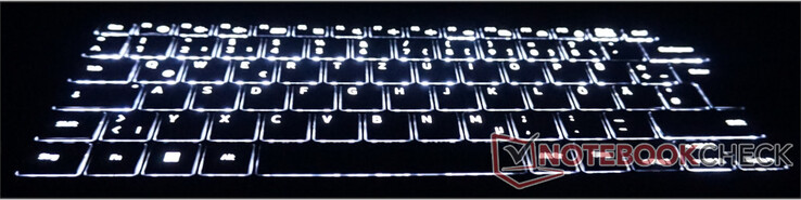 De achtergrondverlichting van het toetsenbord heeft drie instelbare verlichtingsniveaus