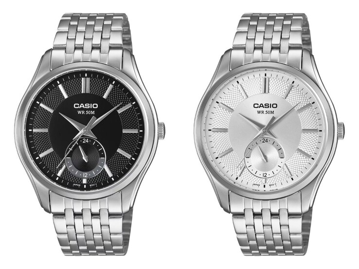 Van links naar rechts: de Casio MTP-B315D-1AV en MTP-B315D-7AV horloges