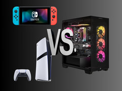 Grafiek PC vs console gaming (Afbeeldingsbron: Nintendo of America, Sony PlayStation, Corsair Gaming met bewerkingen)
