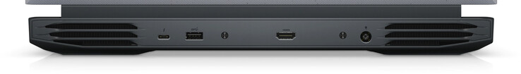 Achterzijde: USB 3.2 Gen 2 (Type C, DisplayPort), USB 3.2 Gen 1 (Type A), HDMI, voeding