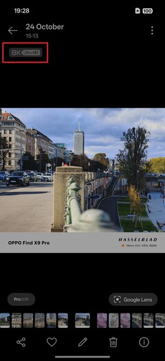 In de fotogalerij worden 50MP beelden gelabeld als 8K Ultra HD.
