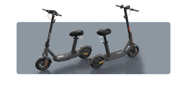 De Xiaomi Elektrische Scooter 5 Plus Seat heeft een in hoogte verstelbare standaard. (Afbeeldingsbron: Xiaomi)