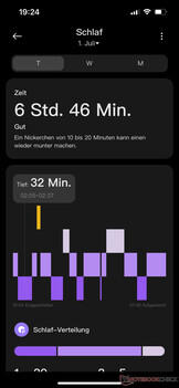 Slaap tracking in de app