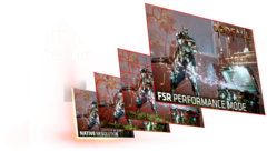 AMD&#039;s FidelityFX Super Resolution krijgt in de komende maanden een AI-aangedreven prestatiestoot. (Afbeeldingsbron: AMD)