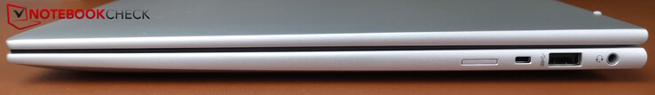 Rechts: SIM-kaartsleuf, Kensington-sleuf, USB-A (5 Gbps), 3,5 mm headset-aansluiting